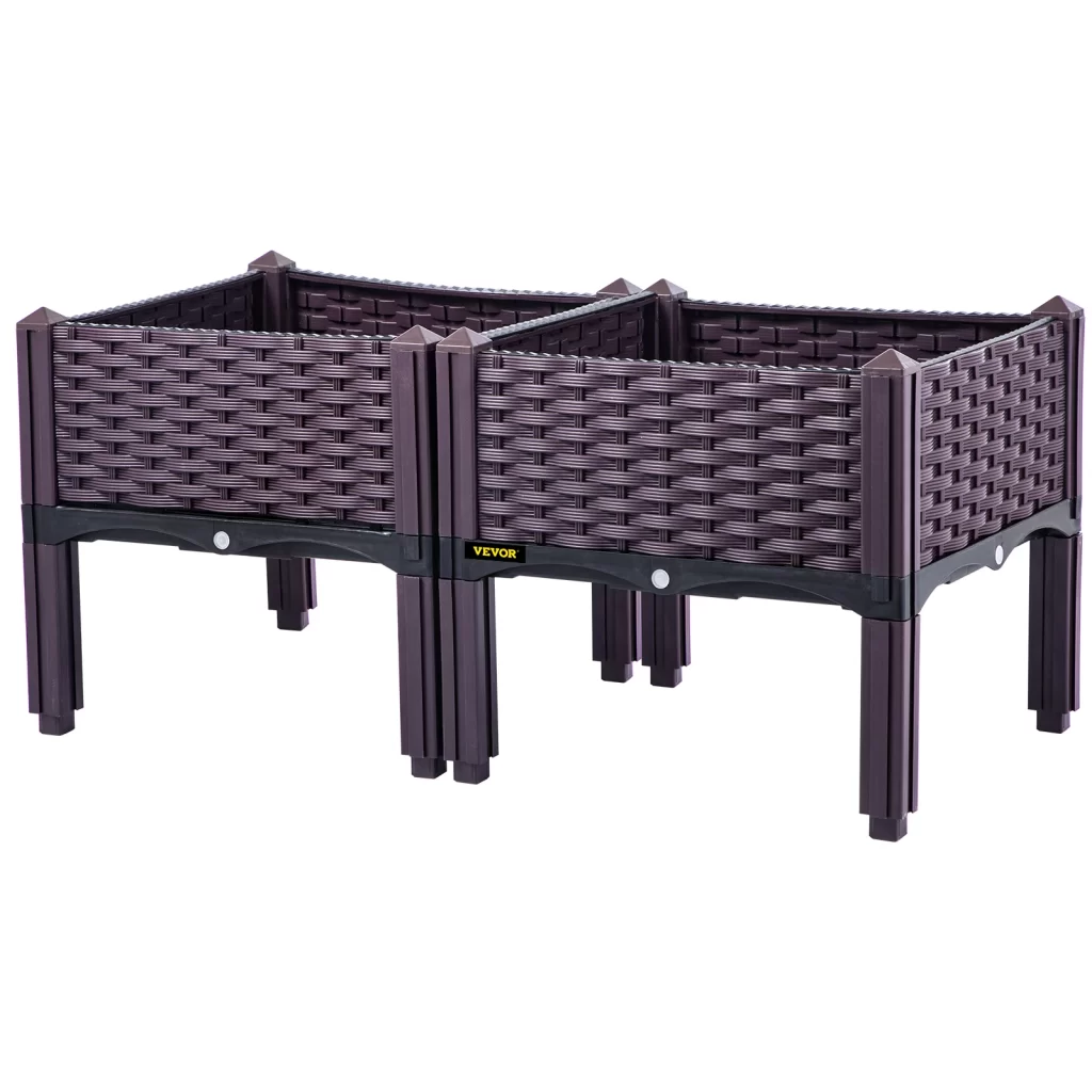 BENTISM Elevated Raised Garden Bed Plastic Garden Planter Box 2Pcs for Grow Plants Product Review From Walmart