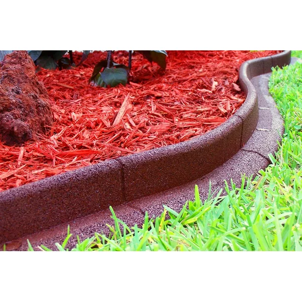 Eco Border 3 x 48 Red Rubber No Dig Landscape Garden Border Edging Pack 6 ualawncare