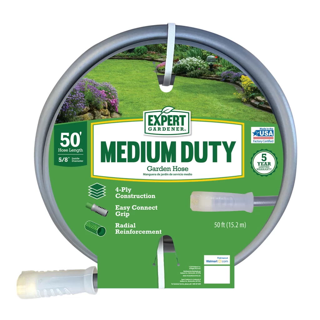 Expert Gardener 50 foot Medium Duty Garden Hose Gray ualawncare